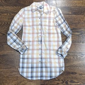 Free People Plaid Dip Dyed Tunic Size 4
